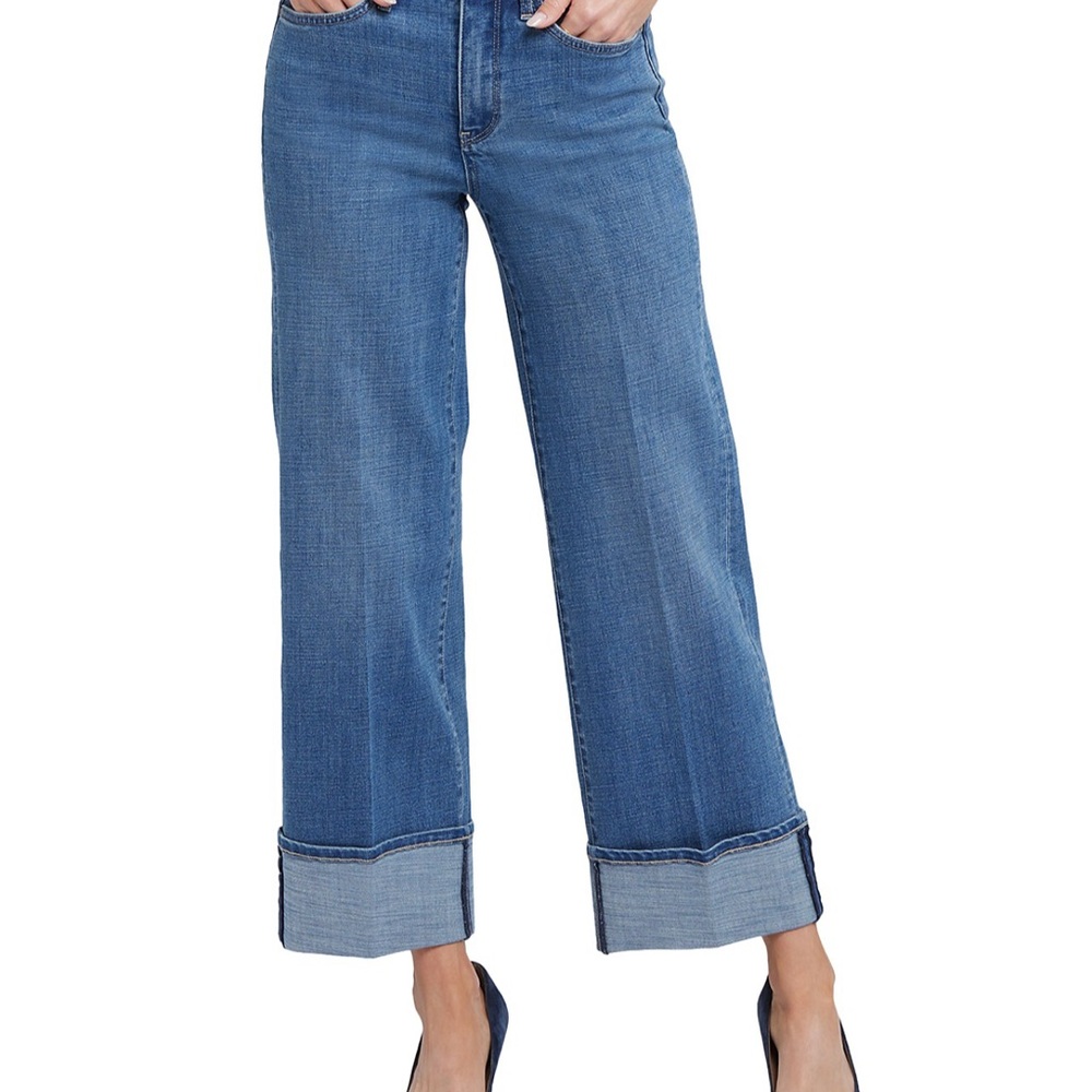 Women's Blue Wide-Leg Jeans - Picture 6 of 6
